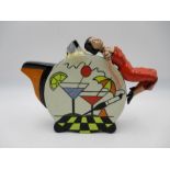 A Lorna Bailey limited edition cocktails teapot with a 1920's style lady as the handle (No 167/350)