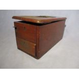 An early 20th century O`Briens (Liverpool) mahogany self closing counter top shop till.