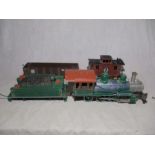 An unboxed Bachmann American 'Big Hauler' Santa Fe R/C receiver locomotive with tender, along with
