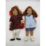 Two vintage unboxed Sasha dolls, one in a tartan dress