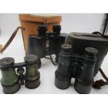 Three pairs of vintage binoculars