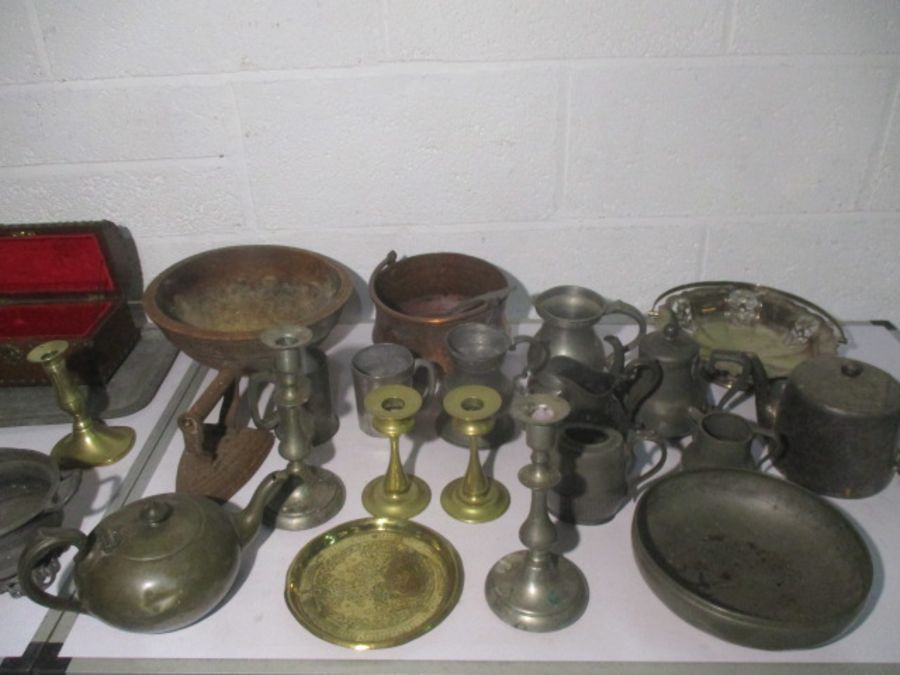 A large collection of Pewter, copper etc.