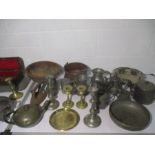 A large collection of Pewter, copper etc.