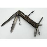 A large antler handled multi-tool penknife by Brookes and Crookes of Sheffield length 15.5cm.