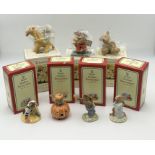 A collection of Royal Doulton ornaments including four boxed Bunnykins - DB55 Bedtime, DB132