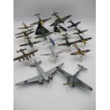 A collection of eighteen mainly Corgi die-cast fighter planes, along with a boxed Atlas Editions