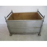 A metal industrial stackable trolley from Axminster Carpets - length 125cm, depth 78cm, height 95cm