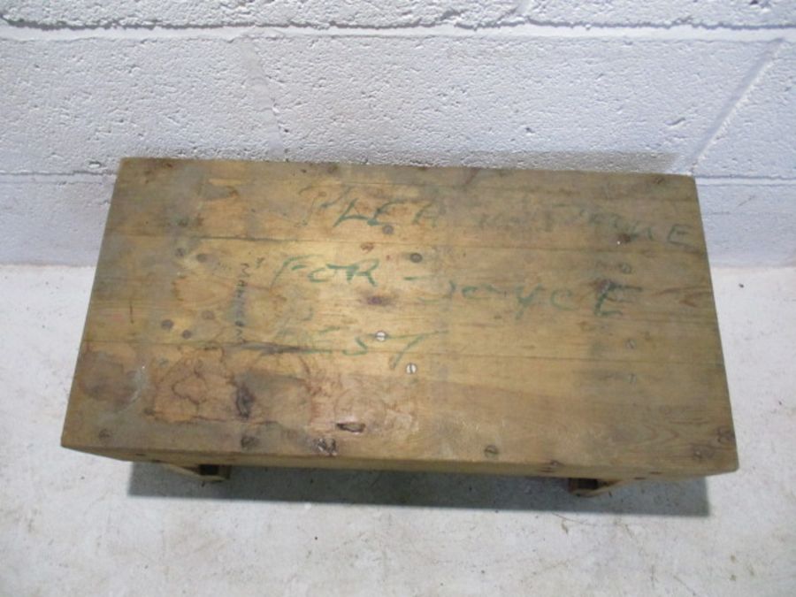 Two industrial wooden footstools from Axminster Carpets - Image 10 of 10