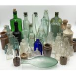 A collection of vintage glass bottles