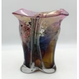 A Chris Thornton contemporary art glass vase signed and dated '85 - height 24cm