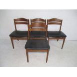 Four mid century Danish teak chairs. Stamped on the underside.