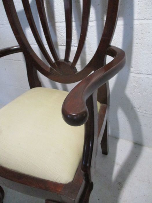 A set of eight shield back dining chairs on cabriole legs, including two carvers - Image 9 of 10