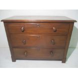 A small Victorian mahogany chest of three drawers.