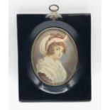 A portrait miniature of a lady monogrammed P.H