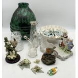 A collection of various china, glass and pottery including Country Artists, a silver collared double
