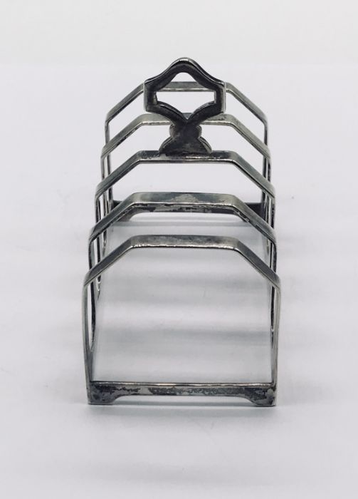 A hallmarked silver toast rack - Image 2 of 2