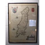 An original hand coloured map of the Isle of Man (Mona)