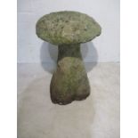 An antique staddle stone - approx. overall height 66cm