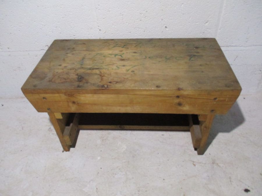 Two industrial wooden footstools from Axminster Carpets - Image 6 of 10