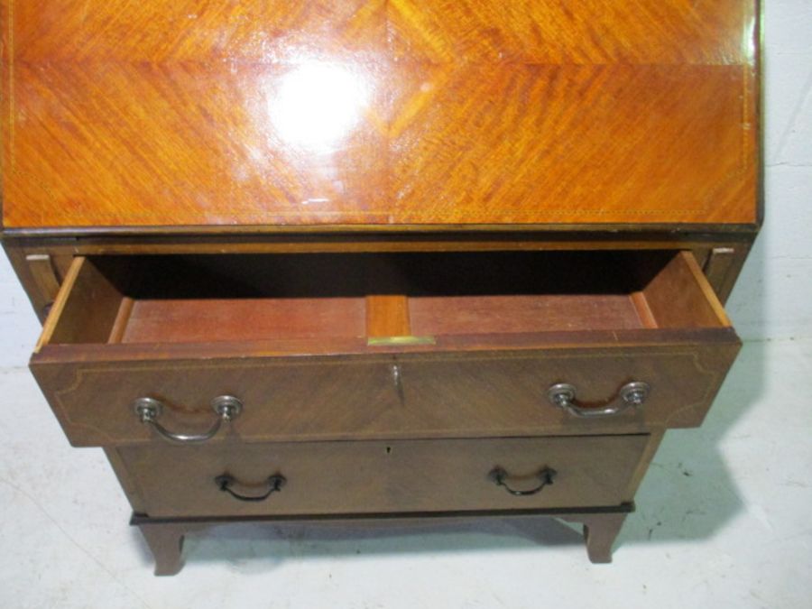 An Edwardian inlaid bureau - Image 7 of 10