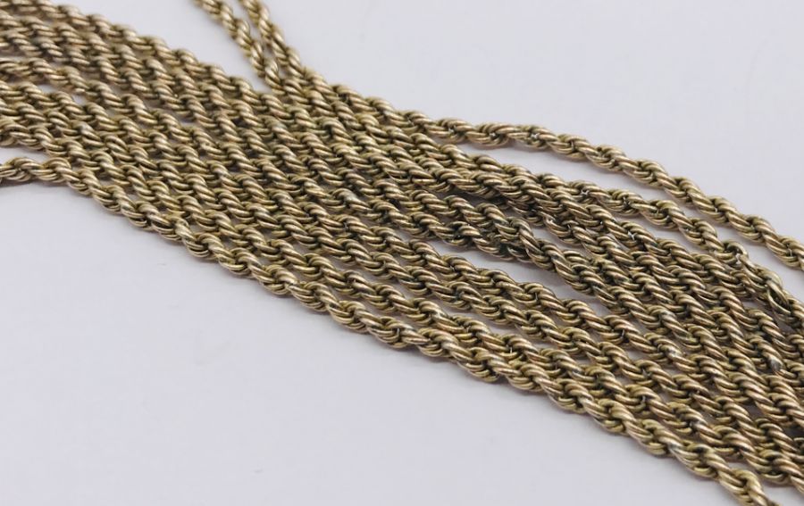 A 9ct gold long guard chain, weight 14.4g - Image 2 of 2