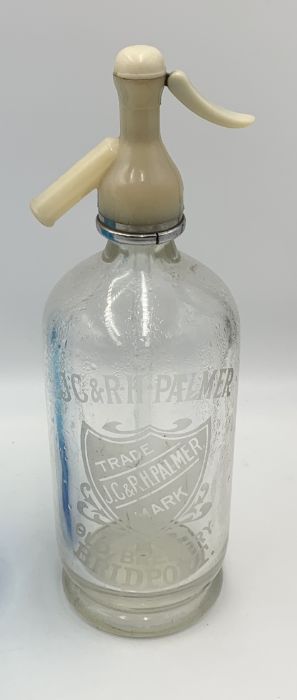 Three vintage soda syphons including a blue glass example made for Batey & Co. Ltd. - Image 2 of 4