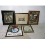 A collection of various prints etc. including a Coca Cola mirror