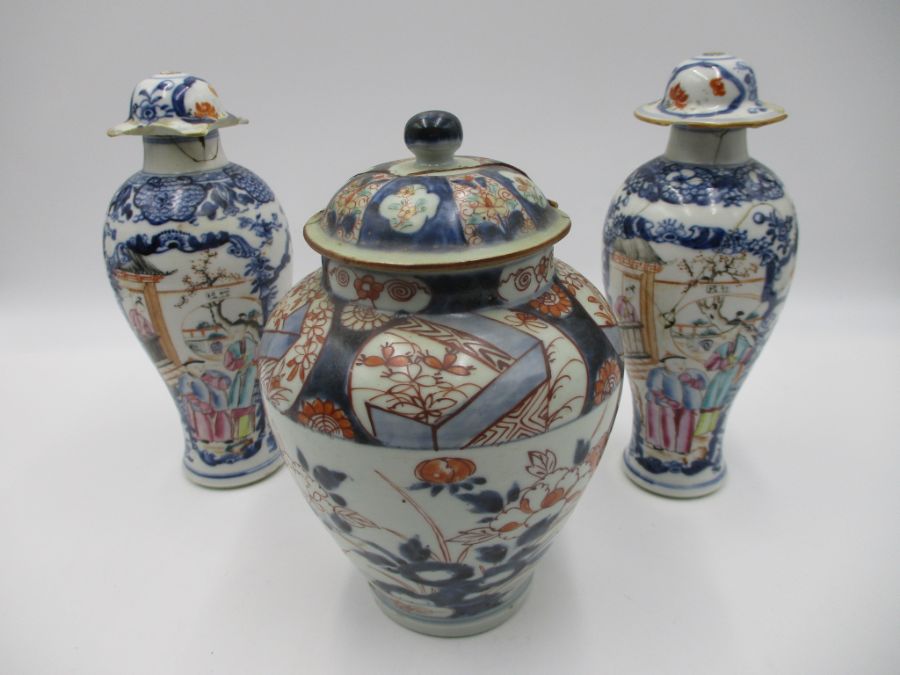 Three oriental vases, all A/F