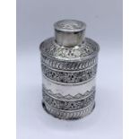 A hallmarked silver tea caddy, Sheffield 1893 by Henry Atkin, weight 156.5g