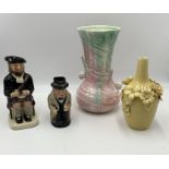 A small collection of ceramics including Royal Doulton Winston Churchill jug, Sylvac vase etc.