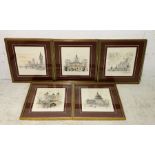 A collection of five Mads Stage prints of framed views of London (40cm x 36.5cm)