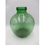 A Viresa green glass small carboy - height 32cm