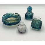 A small collection of Mdina glass including vase and heavy bowl