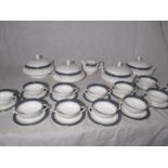 A part Royal Doulton dinner service "Sherbrooke" consisting of four tureens, 12 two handled soup