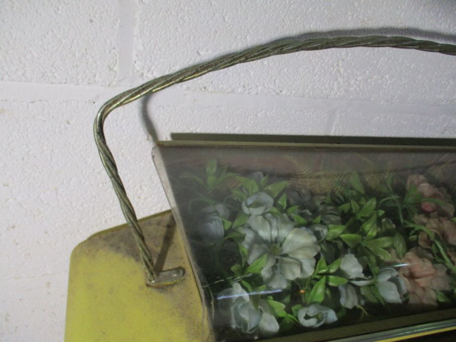 A 1950's kitsch electric fire with plastic flower display to top- please note this is for decorative - Image 4 of 8