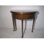 A reproduction demi loom tea table with fold over top