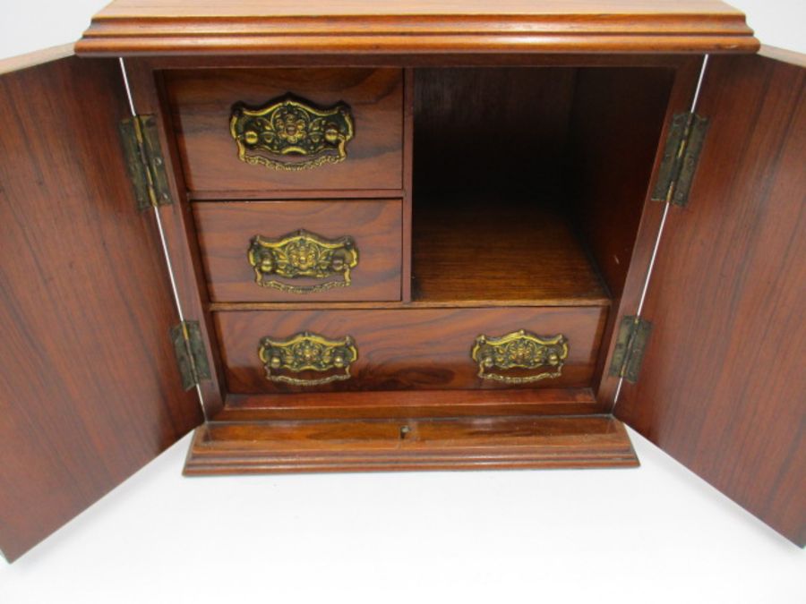 A Victorian smokers cabinet along with a parquetry inlaid box - Image 3 of 10