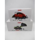 Two boxed Wiking die-cast models (1:32 scale) including a Claas Torion 1812 Wheel Loader & Kuhn High