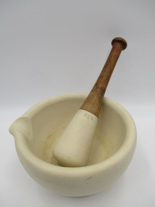 Two pharmacy pestle & mortars- 1 repaired - Image 2 of 10