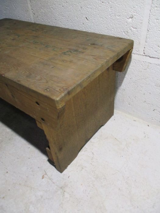 Two industrial wooden footstools from Axminster Carpets - Image 8 of 10