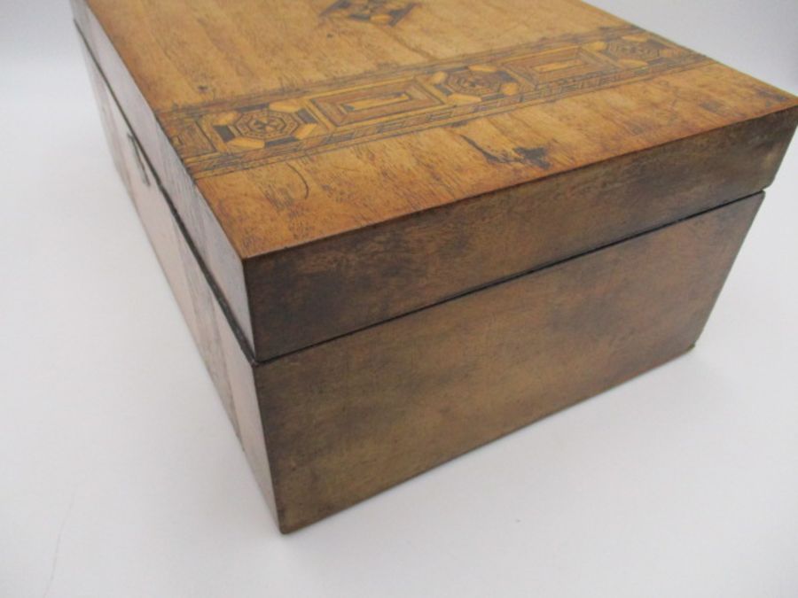 A Victorian smokers cabinet along with a parquetry inlaid box - Image 9 of 10