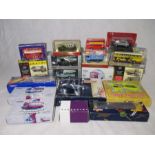 A collection of boxed die-cast vehicles including Corgi, Vanguards, Models of Yesteryear, Lledo