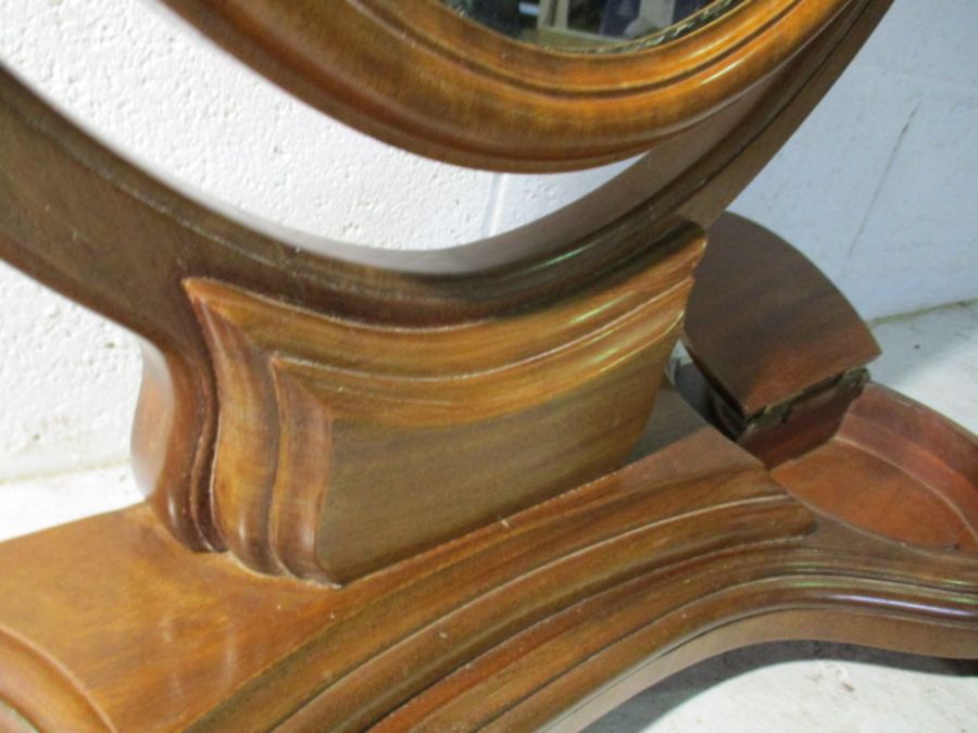A Victorian mirror with two lidded storage compartments. - Image 8 of 8