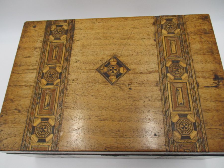 A Victorian smokers cabinet along with a parquetry inlaid box - Image 7 of 10