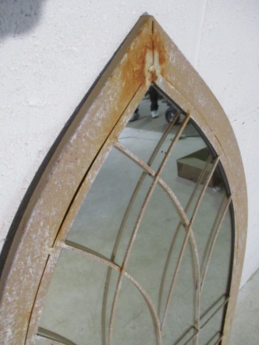 A metal framed Gothic style mirror - Image 2 of 4