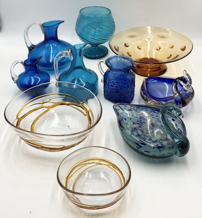 A collection of art glass including Murano and Webb