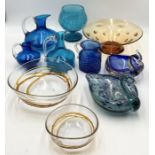 A collection of art glass including Murano and Webb