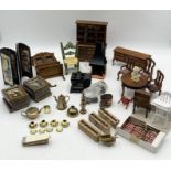 A collection of various dolls house furniture and accessories some A/F