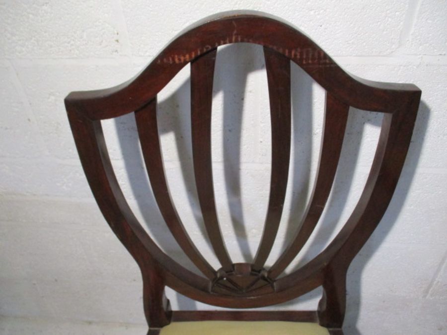 A set of eight shield back dining chairs on cabriole legs, including two carvers - Image 3 of 10