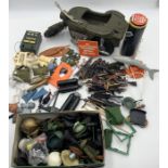 A collection of various vintage Action Man accessories, weapons, motorbike and sidecar, secret